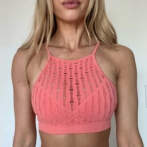 Seamless Pink Cropped Bralette Tank